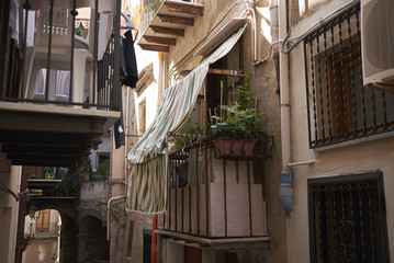 Cefalu, Italy - September 09, 2018 : View of the streets of Cefalu