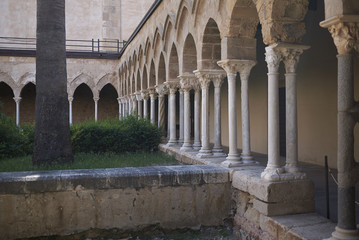 Cefalu, Italy - September 09, 2018: View of Cefalu Cathedral Cloister