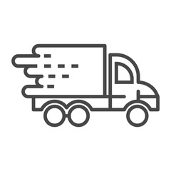Fast truck delivery icon. Outline fast truck delivery vector icon for web design isolated on white background