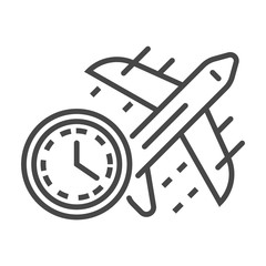 Fast air delivery icon. Outline fast air delivery vector icon for web design isolated on white background