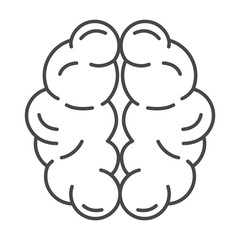Mind brain icon. Outline mind brain vector icon for web design isolated on white background