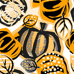 Thanksgiving pumpkin seamless pattern