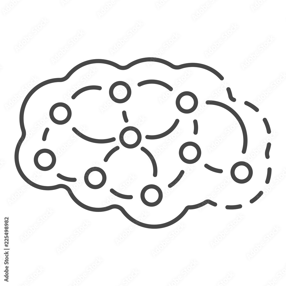 Poster neuron brain icon. outline neuron brain vector icon for web design isolated on white background