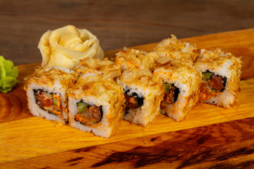 Japanese roll with salmon