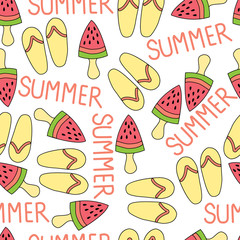 Watermelon ice cream. Summer.