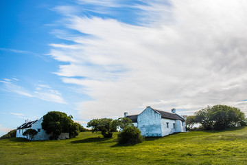 Obraz premium Cute Cape Dutch architectural homes in rural South Africa.