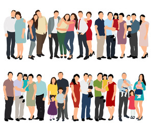 Fototapeta premium group of people standing, flat style