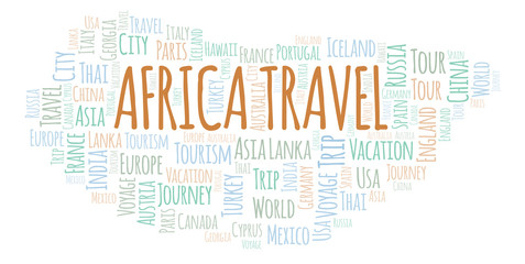 Africa Travel word cloud.