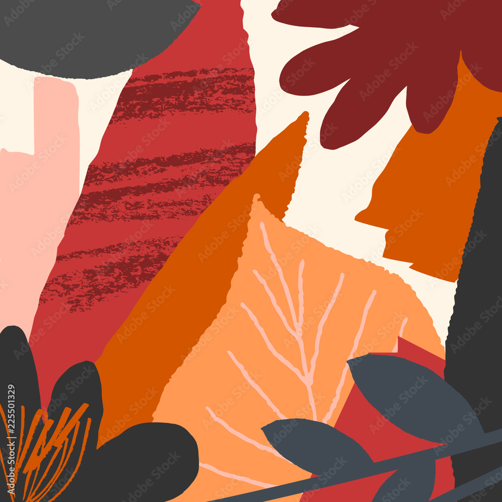 Sticker abstract autumn card design