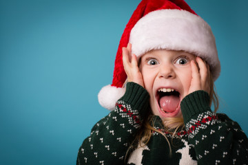 Stressed Little Christmas Girl Yelling in Frustration