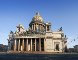 Fototapeta na wymiar Saint Isaacs Cathedral (southern facade), Saint-Petersburg, Russia