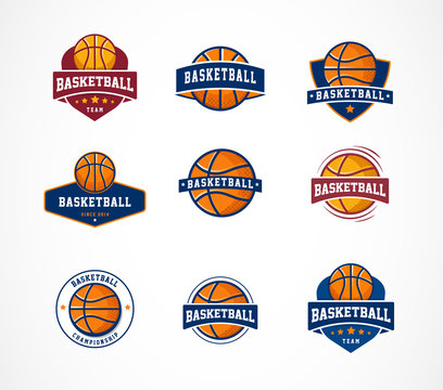 Basketball logo, emblem, icons collections, vector templates