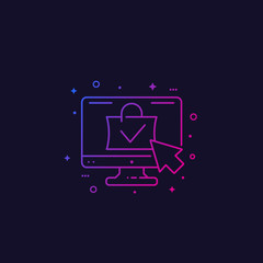 online order, e-commerce icon, line style vector