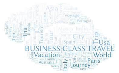 Fototapeta na wymiar Business Class Travel word cloud.