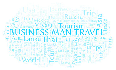Business Man Travel word cloud.