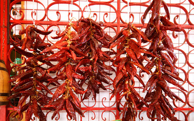 Red pepper at the market on Lipary island. Sicilia, Italy, July, 2008.