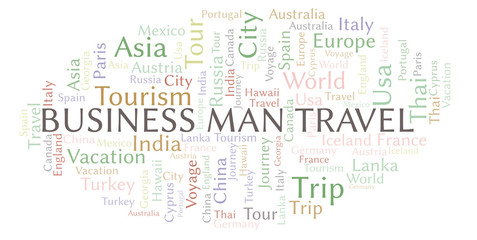 Business Man Travel word cloud.