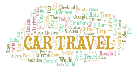 Obraz premium Car Travel word cloud.