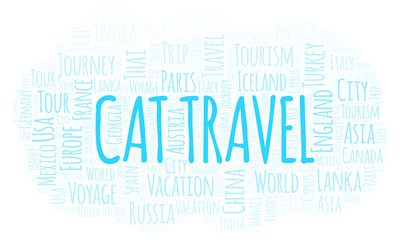 Obraz premium Cat Travel word cloud.