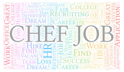 Obraz premium Chef Job word cloud.