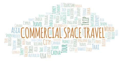 Commercial Space Travel word cloud.