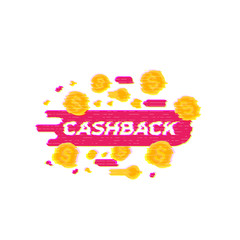 cashback, money refund vector art with glitch