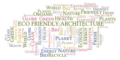 Fototapeta premium Eco Friendly Architecture word cloud.