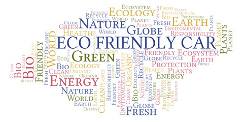 Eco Friendly Car word cloud.