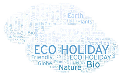 Fototapeta na wymiar Eco Holiday word cloud.