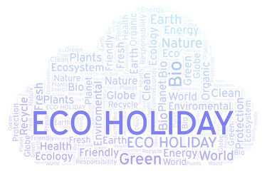 Obraz premium Eco Holiday word cloud.