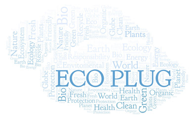 Obraz premium Eco Plug word cloud.