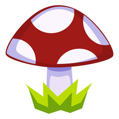 Cartoon vector mushroom icon