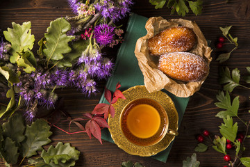 Cup of tea with madeleines