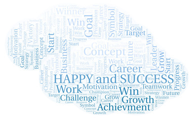 Obraz premium Happy And Success word cloud.