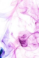 Colored smoke on white background