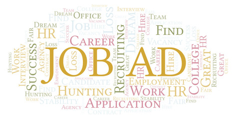 Obraz premium Job Ad word cloud.