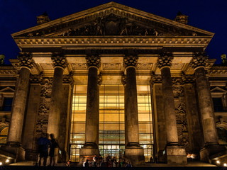 Fototapeta na wymiar The entrance of Reichstag in Berlin