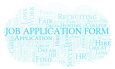 Job Application Form word cloud.