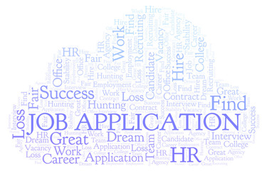 Obraz premium Job Application word cloud.
