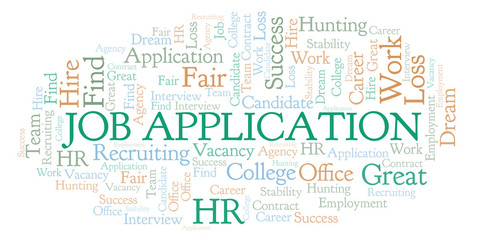 Job Application word cloud.