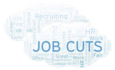 Job Cuts word cloud.
