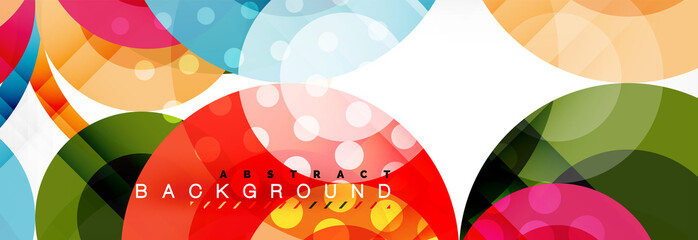 Abstract colorful geometric composition - multicolored circle background