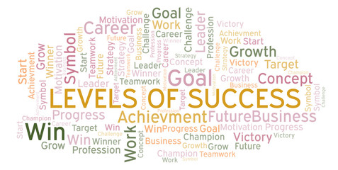 Fototapeta premium Levels Of Success word cloud.