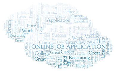 Fototapeta premium Online Job Application word cloud.