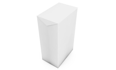 White cube on wall studio background. 3d rendering