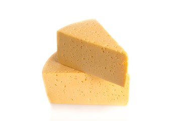 Pieces of Cheese, Isolated on White