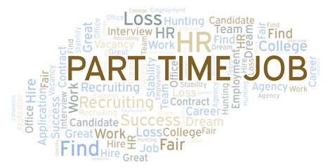 Part Time Job word cloud.