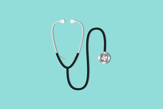 Health checkup concept, Doctor's desktop workspace with stethoscope
