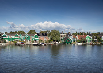Panorama mit Windm&uuml;hlen in Holland, Niederlande