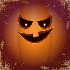 Halloween cartoon scary pumpkin with face . Vector cartoon Illustration of Carved pumpkin into jack-o-lanterns for halloween banners and posters and layout.